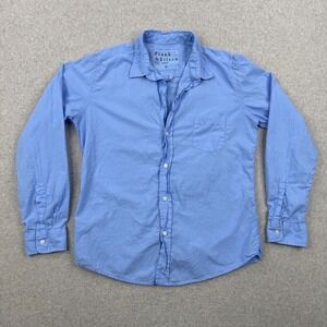 Frank & Eileen Barry Button Down Womens Medium Blue Long Sleeve Organic Cotton
